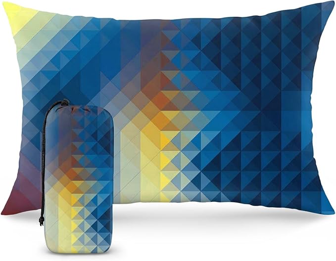 Camping Pillow Shredded Memory Foam Travel Pillows for Sleeping Compressible Lightweight Camp Pillow Washable Backpacking Pillow for Camping & Hiking Firm Supportive Small Pillow for Travel