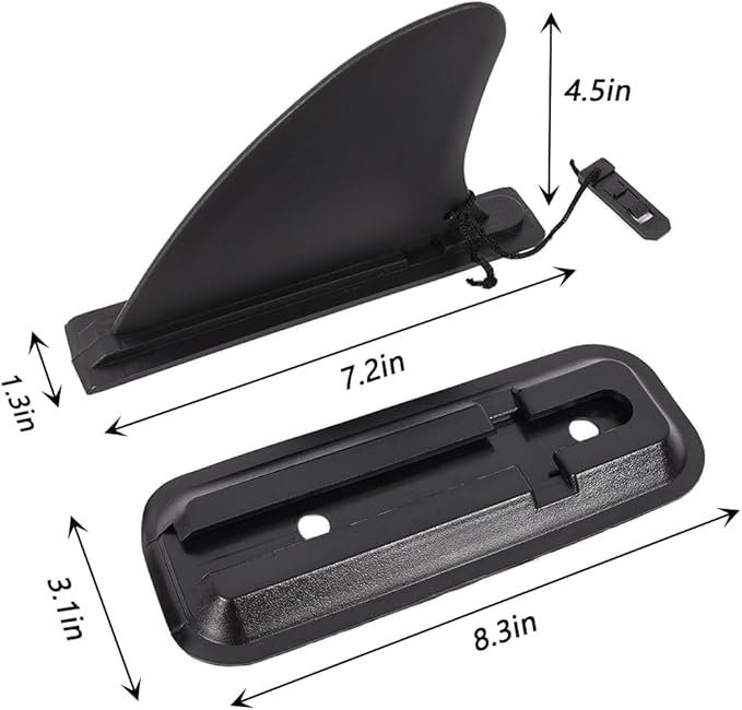 1 Pairs Surfing Fins, Inflatable Paddle Board Fins, 4-inch Center Fin with Base,Detachable Fin Dock Tail Fin for Long Board Paddle Board Surfboard Surfing Kayak Fin