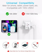 2 Pack Switzerland Travel Plug Adapter, Type J Power Adaptor with 3 Outlets 4 USB Charging Ports(2 USB C), Swiss Outlet Adapter Travel Plug for US to Switzerland, Liechtenstein, Rwanda