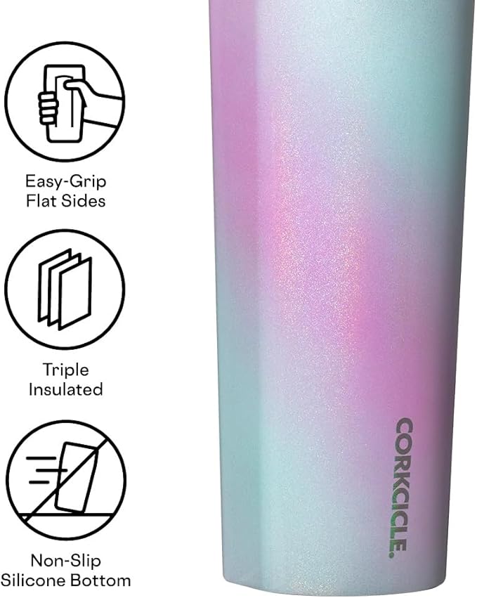 Corkcicle Classic Sport Canteen - Insulated Stainless Steel Water Bottle - Compact & Travel-Friendly - Durable - Dishwasher Safe - BPA Free - Non-Slip Silicone Base - 20 oz - Unicorn Wonderland