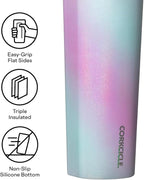 Corkcicle Classic Sport Canteen - Insulated Stainless Steel Water Bottle - Compact & Travel-Friendly - Durable - Dishwasher Safe - BPA Free - Non-Slip Silicone Base - 20 oz - Unicorn Wonderland