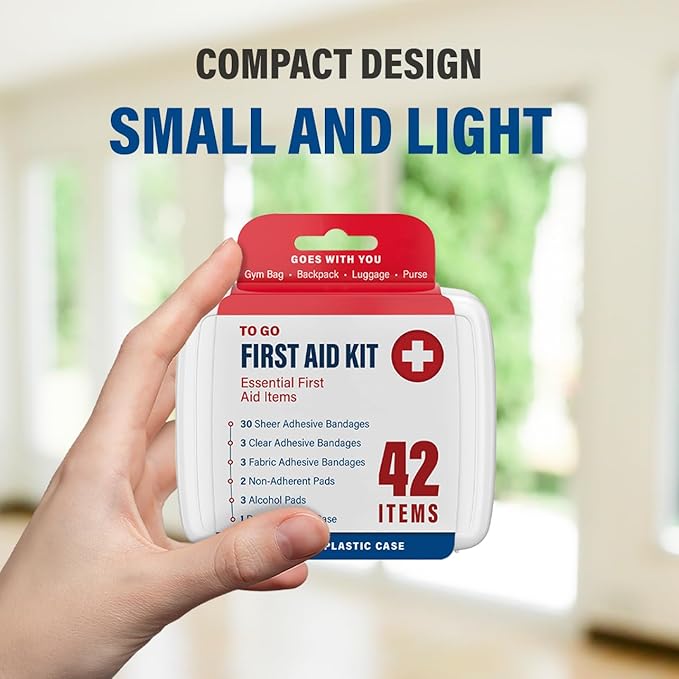 DecorRack 4 Pack Mini First Aid Kits, Small Travel Size Kit, First Aid Patch with 168 Items, Durable Plastic Box Perfect for Car, Home, Boat, or Camping, (168 Pieces, 4 Pack)