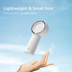 JISULIFE Portable Handheld Turbo Fan [16H Max Cooling Time], 4000mAh USB Rechargeable Personal Battery Operated Lash Small Pocket Fan with 5 Speeds for Travel/Outdoor/Vacation/Concerts - White