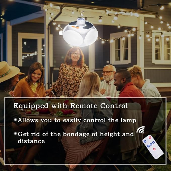 Folding Solar Lights Camping Lamp Tent Lantern Foldable Collapsible 45 LED USB 4000mah Battery Rechargeable Hanging Waterproof Remote Control Portable Outdoor Emergency Power Outage 3 Pack