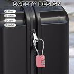 TSA Locks for Luggage TSA Approved Luggage Locks 3 Digit Combination TSA Travel Locks Portable Cable Padlocks Zinc Alloy Body Suitcase Locks for Travel Bag Suitcase Backpack Lockers,Pink