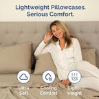 Queen Pillow Cases Set of 2 - Ultra Soft Hotel Quality Pillowcase Covers - Comfy Bedding for Women, Men, Kids and Teens - Machine Washable Pillow Protectors - 2 Pieces Set - Queen Size Heathered Tan