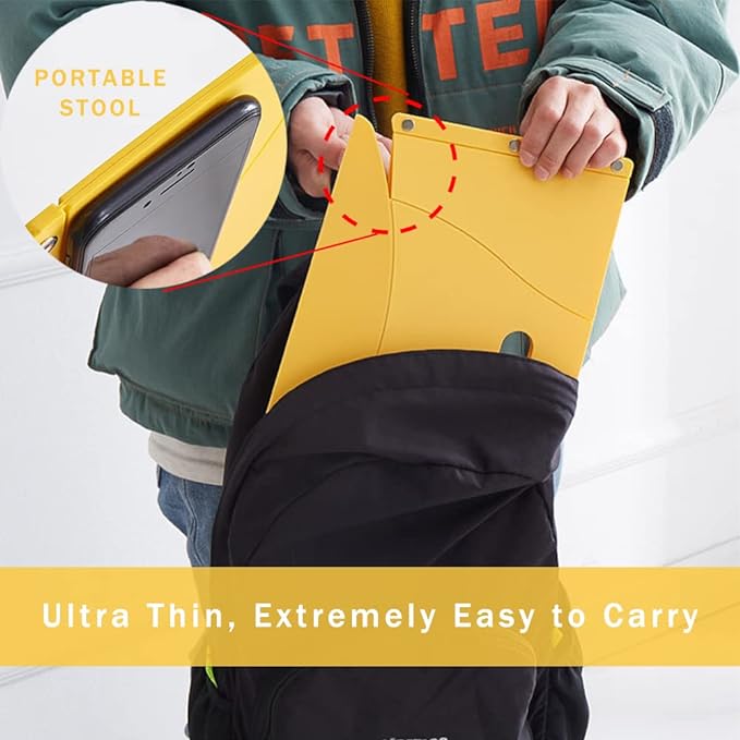 Folding Portable Camping Hiking Stool, Lightweight Collapsable Foldable Chair for Travel Gathering BBQ Subway Library Backpacking Outdoor Ultralight Mini (Yellow)