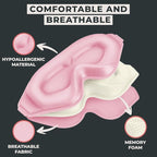 FlyHugz® 3D Travel & Home Sleep Mask | Ultra-Soft, 100% Light-Blocking Eye Mask for Deeper Sleep | Zero Eye Pressure, Adjustable Strap with Nose Bridge Design | Perfect for Travel and Insomnia