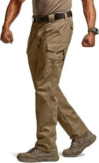 CQR Men's Flex Ripstop Tactical Pants, Water Resistant Stretch Cargo Pants, Lightweight EDC Hiking Work Pants