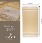 Ruvy Home Basics 2 Pack Turkish Beach Towels – Oversized Quick-Dry Bath Towels (40 x 72 Inches) – 100% Cotton Large Towels for Pool, Yoga, Travel, Camping Essentials, and Bathroom Decor - Yellow