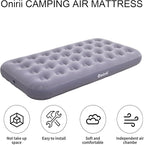 Twin Size Single Camping Air Mattress Bed with Air Pump,Inflatable Air Mattress,Thickened Portable Blow Up Bed,Travel Sleeping Pad for Truck Tent Camping/Home/Hiking(Grey)