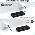 Portable Charger 40,800mAh Power Bank 25W Portable Battery Pack with 2 Built in Cables [2024 Upgraded], PD QC4.0 Fast Charging Portable Phone Charger Compatible with iPhone 16/15,Android Samsung-Black