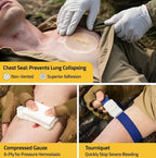 CVLIFE First Aid Kit Survival Emergency Kit with Tactical Pouch, Comprehensive Trauma Care - Ideal for Car, Camping, Hiking, Travel