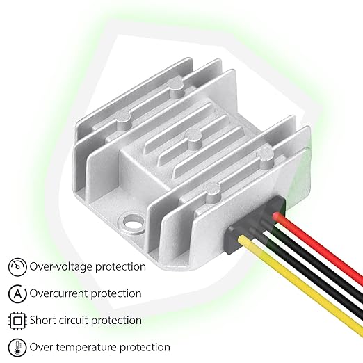 LeMotech DC 36v/48v to 12v Converter 5A 60W Step Down Converter Voltage Reducer IP68 Waterproof Transformer for Golf Cart Truck Boat Vehicle