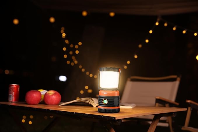 LED Camping Lantern Rechargeable, 1800LM, 4 Light Modes, 4400mAh Power Bank, IP44 Waterproof, Perfect Lantern Flashlight for Hurricane, Emergency, Power Outages, Home and More, with USB Cable (2 Pack)