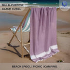 Cotton Turkish Beach Towel with Towels Oversized 36"x72" Pool Absorbent Extra Large Quick Dry Sand Travel Towel (Purple, 4 Pack)