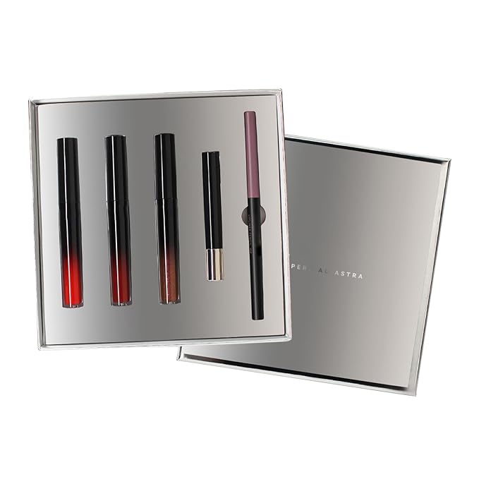 Hydrating Lip Makeup Collection for Women | 5-Piece Set with Lipstick Lip Liner | Long-Lasting Beauty Essential Set C One Size