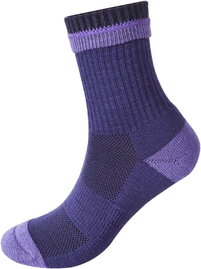 EnerWear 4 Pack Women's Merino Wool Outdoor Hiking Trail Crew Sock