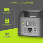 EnginStar 155Wh Power Bank 150Wh Portable Power Station 110v Battery Pack 6 Outputs w/AC Outlet LED Light for Outdoor Camping Road Trip Emergency