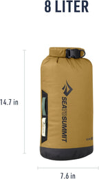 Sea to Summit Big River Dry Bag, Heavy-Duty Dry Storage, 8 Liter, Gold Brown