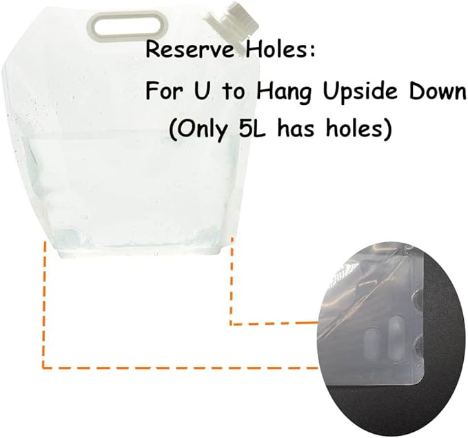 SUPANT Collapsible Emergency Water Jug Container Bag, Freezable, BPA Free Plastic Water Carrier Tank, Outdoor Folding Water Bag for Sport Camping Riding Mountaineer Backoacking, Food Grade