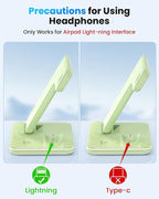 WAITIEE Wireless Charger 3 in 1 Charging Station for for iPhone 16 15 14 13 12 11 X 8 & for Apple Watch, for AirPods 1/2/3/Pro/Pro 2 with Lightning Charging Case(Green)