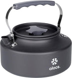 Alocs 0.8L Kettle Teapot, Portable Camping Coffee Pot, Hard-Anodized Aluminum Camping Kettle, Compact Tea Kettle for Stove Top, Outdoor, Hiking, Camping, Picnic and Traveling.