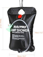 Solar Shower Bag, 5 gallons/20L Solar Heating Camping Shower Bag Temperature Indicator Hot Water 45°C Hiking Climbing C1004