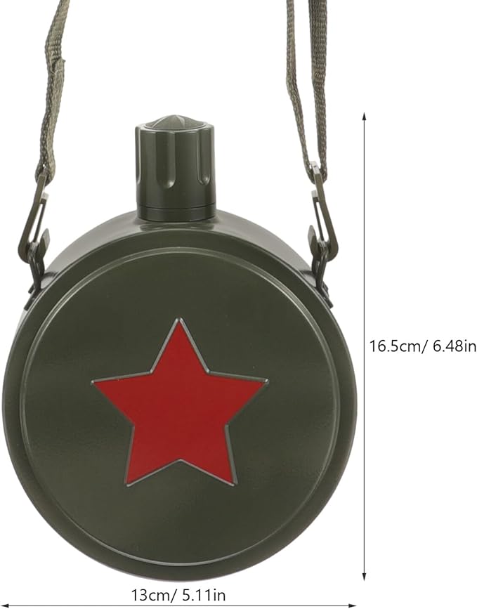 Stainless Steel Water Bottle for Camping Portable Canteen Pouch Outdoor Accessory 304 Steel Green