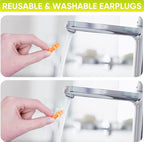 TICONN 12 Pairs Reusable Silicone Ear Plugs for Sleeping Noise Cancelling, Individually Wrapped 25dB NRR Corded Earplugs for Study Concentration Travel (12 Pairs)
