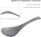 Boundless Voyage Titanium Spoon for Camping Travel Home with Carry Bag Outdoor Tableware Camping Flatware Cooking Utensils Ti15171B