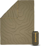 KingCamp Ultralight Camping Blanket, Packable Down Alternative Puffy Wearable Blankets Weatherproof Warm Package Quilt with Snap Buttons & Corner Loops for Outdoor Travel Stadium (69"L x 53"W, GREEN)