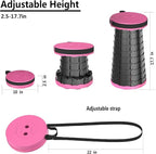 2025 Upgraded Portable Folding Stool, Collapsible Stools, 440lbs Max Weight, Lightweight But Sturdy, Telescoping Foldable Camping Stool for Outdoor Fishing Hiking Travel BBQ