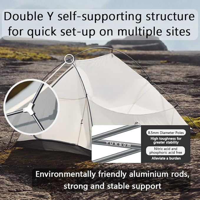 Naturehike 2024 Cloud up Pro Tent, Upgrade Ultralight Tents,1.23kg/2.7lbs,Double 1 Person Tent,for Cycle Camping,Backpacking,Hiking,Self-Standing, Construction,Easy Set up