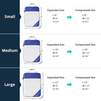 Compression Packing Cubes 6 Set, Compressible Space-Saving Packing Cubes for Travel - Compression Bags, Luggage Organizer, Travel Essentials for Women, Royal Blue