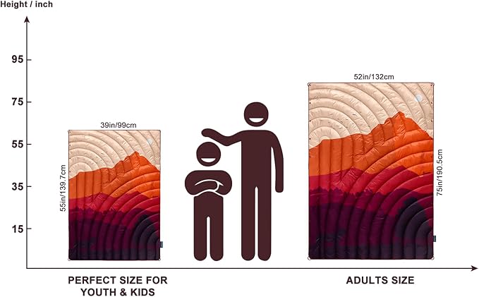 Camping Blanket,Lightweight Puffy Printed Camping Blanket Packable Outdoor Blanket for Camping,Traveling, Stadium, Hiking, Picnics