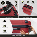 Kenneth Cole REACTION Out of Bounds Lightweight Hardshell 4-Wheel Spinner Luggage, Scarlet Red, 28-Inch Checked