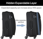 Hanke 20 Inch Expandable Carry On Luggage 22x14x9 Airline Approved Softside Suitcases with Wheels Lightweight Travel Luggage Rolling Suitcase with Lock for Men and Women.(Dark Gray)