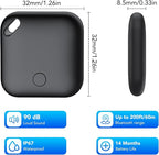 Air Tracker Tags-4 Pack[Apple MFi Certified], Bluetooth Tracker Works with Apple Find My APP (iOS Only), Smart Tag Item Finder for Keys, Bags, Luggage, Wallet, Replaceable Battery Last 2 Years