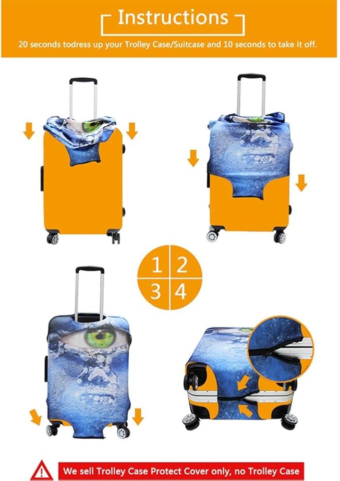 Travel Luggage Covers, Suitcase Protective Cover Fits 18"-30" (M(Fits 22”-26” Luggage))