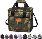 iknoe Large Cooler Bag Collapsible, 15L Insulated Bags, Leakproof Lunch Cooler Tote with Multi-Pockets for Adult, Insulated Lunch Box for Beach, Picnic,Work, Camo 24-Can