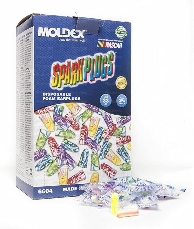 Moldex 6604 Sparkplugs Earplugs Uncorded, Box 200 Pairs