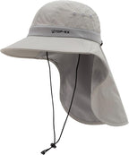 TOP-EX Cooling Sun Hat with Neck Flap – UPF 50+ Wide Brim Breathable Hat for Hiking, Fishing & Big Heads