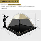 Screen Tent with Removable Floor, Siebwin Large 10'x10' Gazebos with Mosquito Netting and Removable Floor Sunproof Outdoor Canopy Tent for Backyard Party Outside Activities 1-Person Setup
