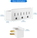 TENINYU 3 Outlet Adapter Extender - UL Listed 1875W/15Amps 3 Way Grounded Polarized Plug Extender Power Strip, Wall Plug 1 to 3 Outlet Splitter with 3 AC Outlets for Household Appliances (1)