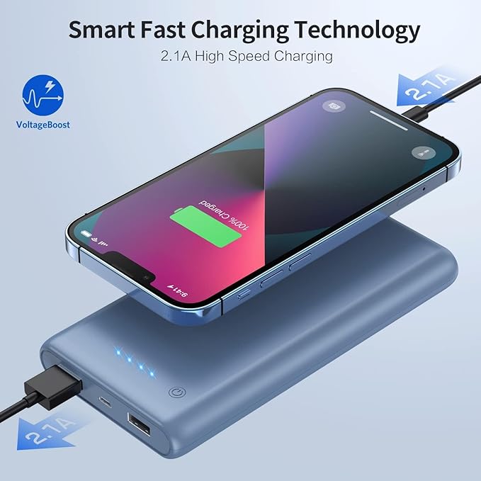Portable Charger Power Bank 26800mah,Ultra-High Capacity External Cell Phone Battery Pack,2 USB Output High Speed Charging Power bank Compatible with iPhone 16 15 14 13 12 Samsung Android LG etc-Blue