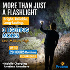 PRAANA Portable Solar Power Bank & Flashlight with 7W Panel – 3in1 Survival Kit | 5000mAh USB-C Charger & 800-Lumen Light | Must-Have Power Backup for Home, Power Outages & Camping | iPhone & Android