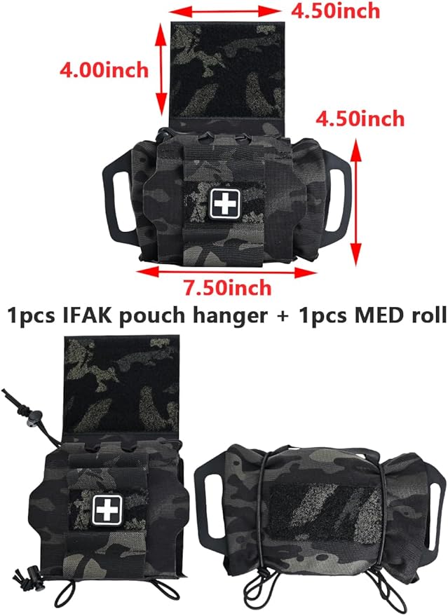 SABADO Rapid/Quick Deploy First Aid Kit Pack Tactical IFAK Pouch Two-Piece System Med Roll Carrier Hypalon Handle Outdoor Sport Hunting Bag