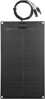 Lensunsolar 30W 12V ETFE Black Flexible Solar Panel, 23.5x13.8in, ETFE Black Thin, Slim Semi-Flexible PERC Mono High Efficiency Solar Cells 12 Volt for Battery Charge Marine RV Campers Boats Tent