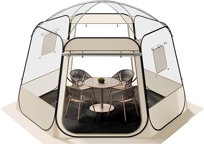 VEVOR Pop up Sports Tent, 8 Sizes Optional Clear Bubble Tent for 1-6 Person, Waterproof Outdoor Pod with Floor Mat & Top Cover, Garden Igloo Dome Tents Camping Shelter for Sports Watching